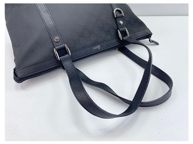 Borsa Tote in Nylon Nero Gucci - vista 9