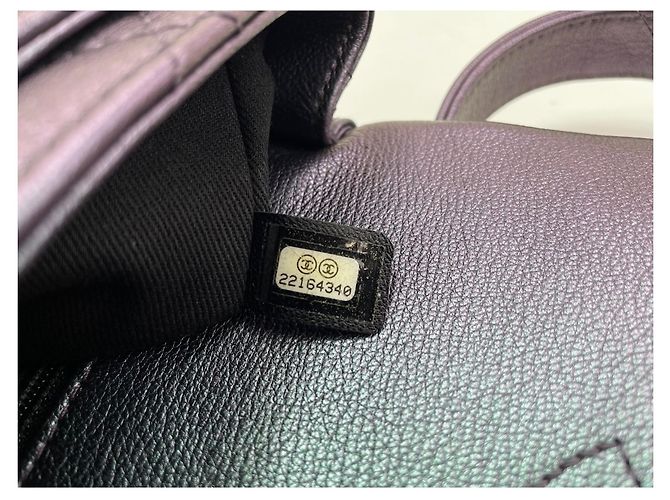 Chanel Purple Leather Matelassé Shoulder Bag - view 12