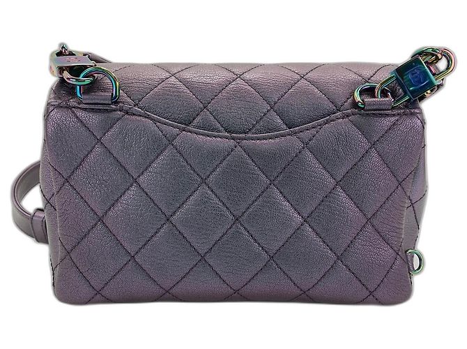Chanel Purple Leather Matelassé Shoulder Bag - view 3