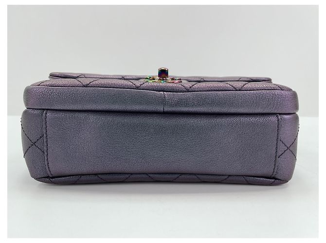 Chanel Purple Leather Matelassé Shoulder Bag - view 6