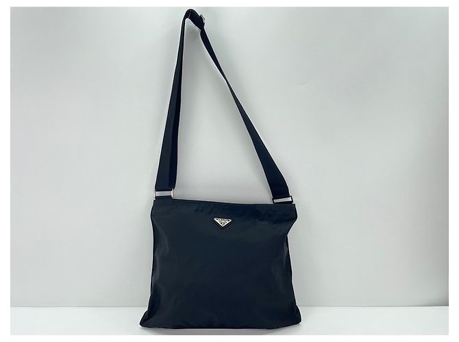 Borsa a tracolla in nylon nero Prada - vista 12