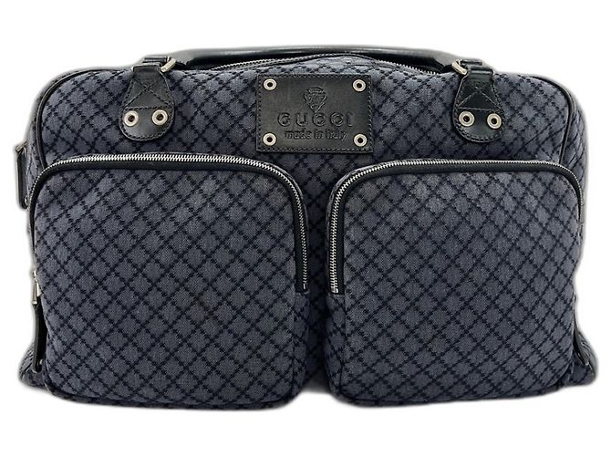 Borsa Gucci Canvas Crest blu navy - vista 2