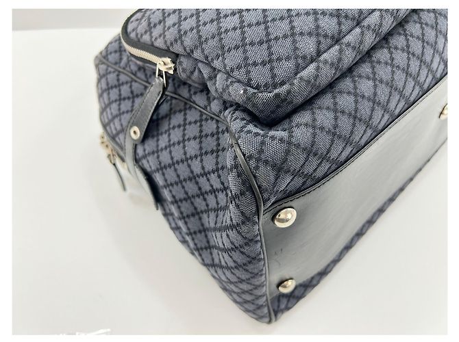 Borsa Gucci Canvas Crest blu navy - vista 8