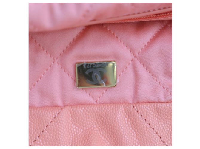 Borsa Chanel Pink Small Quilted Caviar 22 Rosa - vista 7