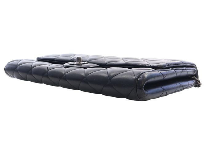 Chanel Black CC Quilted Lambskin Flap Clutch with Chain - view 12