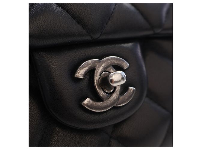 Chanel Black CC Quilted Lambskin Flap Clutch with Chain - view 7