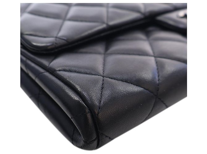 Chanel Black CC Quilted Lambskin Flap Clutch with Chain - view 9