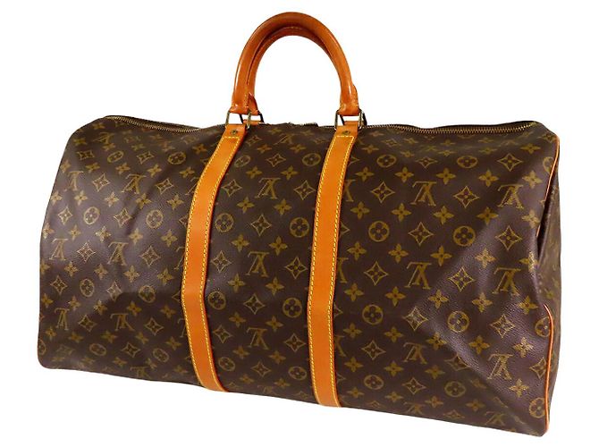 Louis Vuitton Marrone Monogram Keepall 55 - vista 2