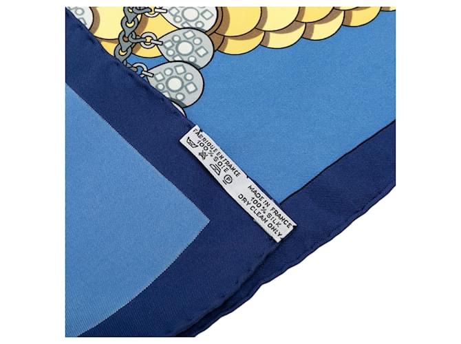Sciarpa in seta Hermès Blue Kosmima 90 - vista 4