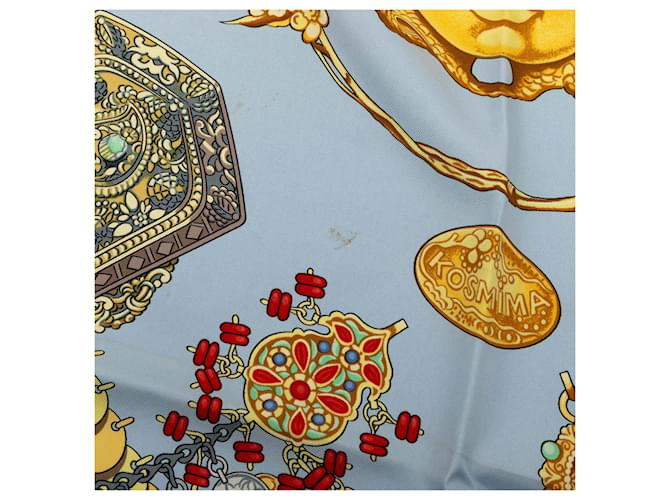Sciarpa in seta Hermès Blue Kosmima 90 - vista 6