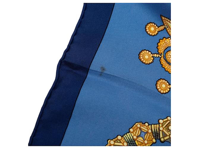 Sciarpa in seta Hermès Blue Kosmima 90 - vista 7