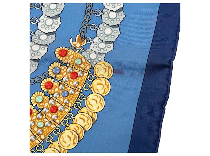 Sciarpa in seta Hermès Blue Kosmima 90 - vista 9