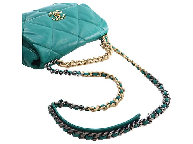 Chanel Green Large Lambskin 19 Flap Verde - vista 14