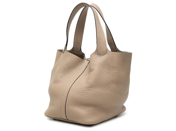 Hermès Picotin Lock 18 in Clemence Beige - vista 2