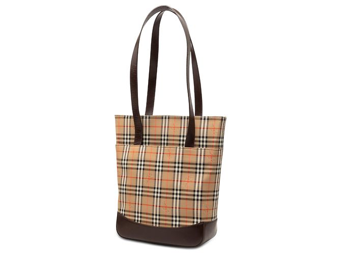Tote de lona Burberry Beige Haymarket Check - vista 2