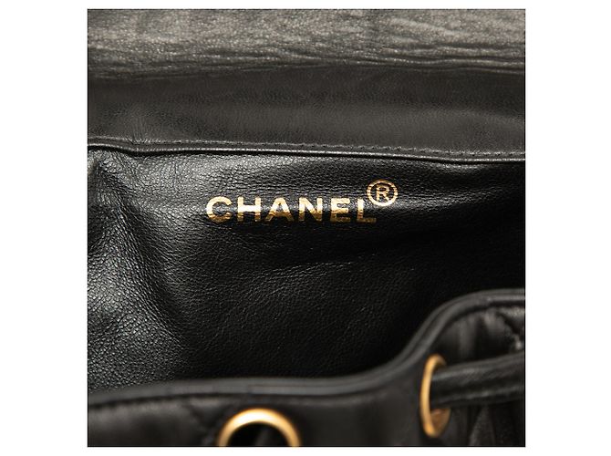 Chanel Duma Rucksack aus gestepptem schwarzem Lammleder Medium - Ansicht 5