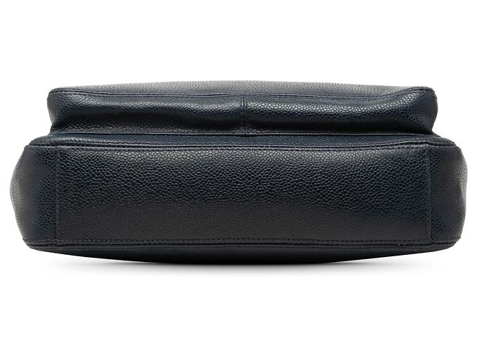 Borsa a tracolla Chanel Blue CC Caviar con tasca frontale Blu navy - vista 3