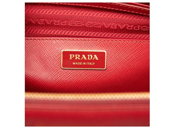 Borsa Prada Red Large Saffiano Lux Galleria Double Zip Rosso - vista 5