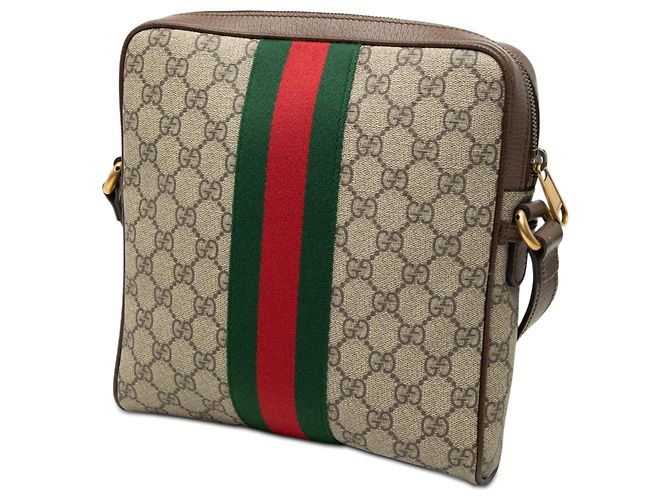 Borsa a tracolla Gucci Beige Small GG Supreme Web Ophidia - vista 2