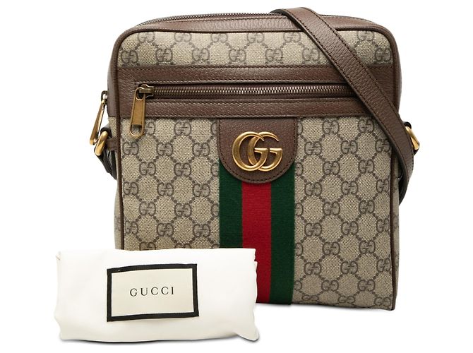 Borsa a tracolla Gucci Beige Small GG Supreme Web Ophidia - vista 8