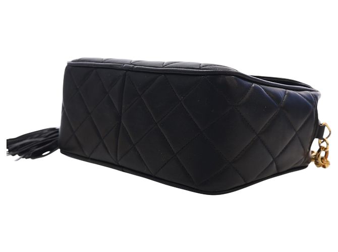 Borsa a tracolla Chanel Diana in agnello trapuntato nero Small con nappa - vista 13