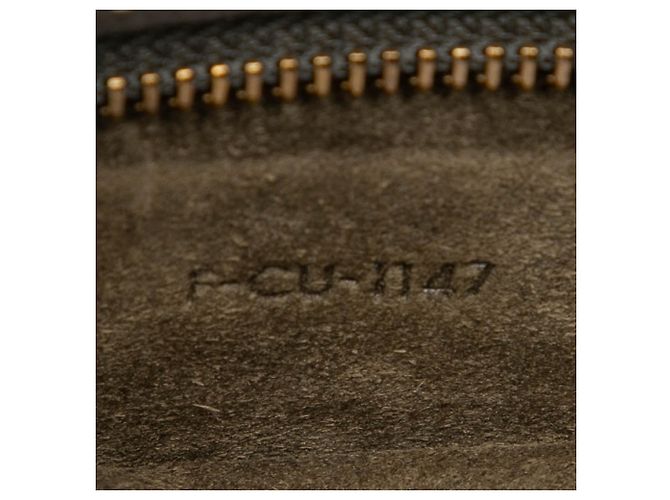 Céline Celine Micro Luggage Tote aus grauem genarbtem Kalbsleder Braun Anthrazitgrau - Ansicht 6