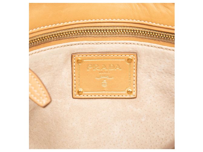 Prada Borsa a tracolla City Calf marrone con patina - vista 5