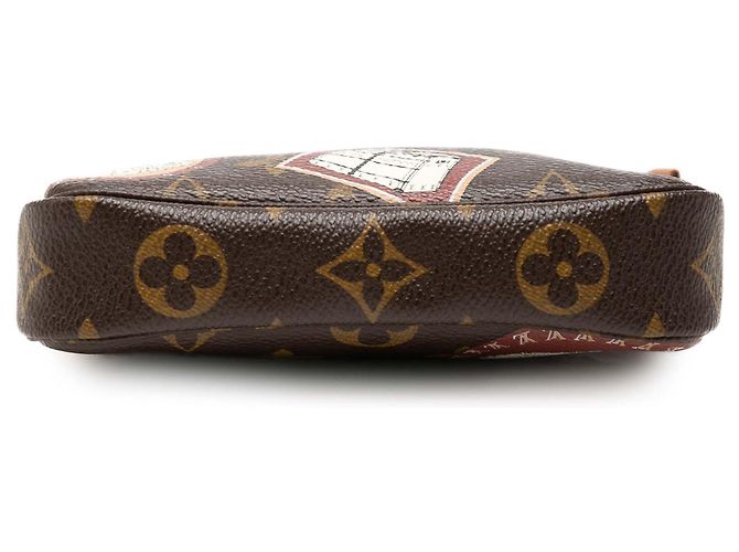 Louis Vuitton Mini Pochette Accessoires Monogram Marrone - vista 3