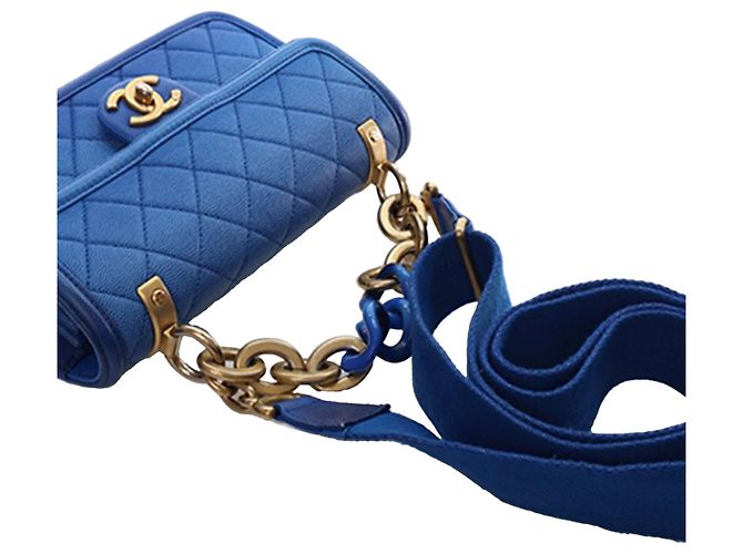 Chanel Blue Small Quilted Caviar Sunset On The Sea Flap - vista 14