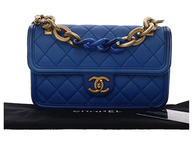 Chanel Blue Small Quilted Caviar Sunset On The Sea Flap - vista 15