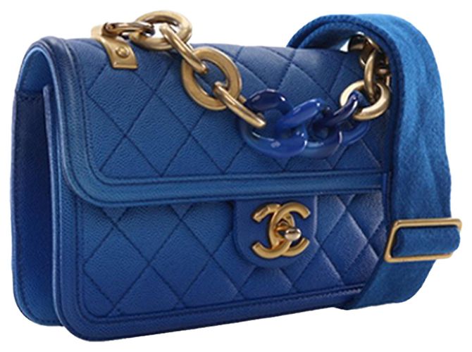 Chanel Blue Small Quilted Caviar Sunset On The Sea Flap - vista 2