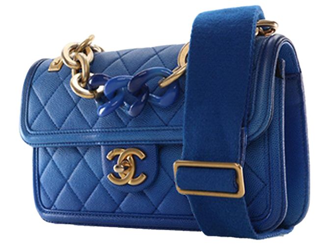 Chanel Blue Small Quilted Caviar Sunset On The Sea Flap - vista 3