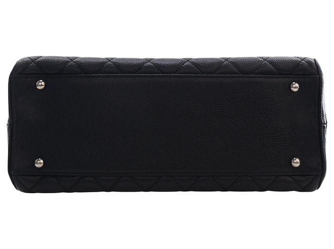 Borsa Bowler Chanel Black CC Quilted Caviar Nero - vista 5