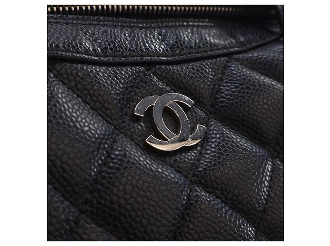 Borsa Bowler Chanel Black CC Quilted Caviar Nero - vista 7