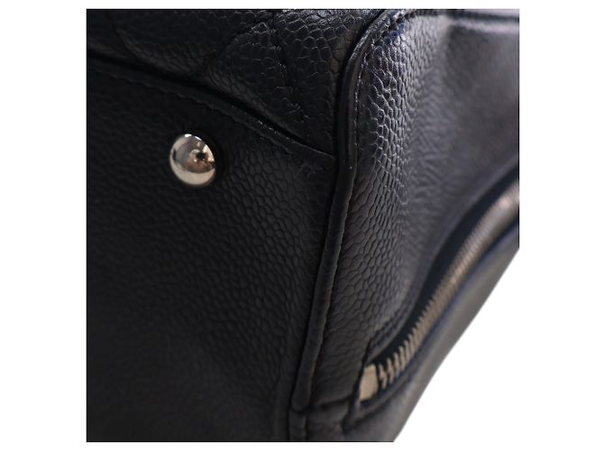 Borsa Bowler Chanel Black CC Quilted Caviar Nero - vista 9