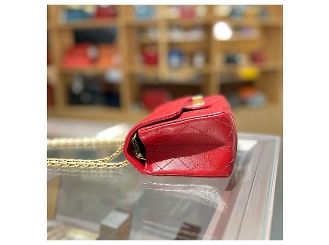 Chanel 2.55 Reissue Mini Borsa a Catena Rossa Rosso - vista 3