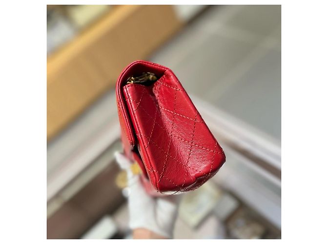 Chanel 2.55 Reissue Mini Borsa a Catena Rossa Rosso - vista 4