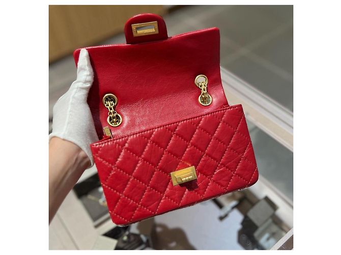 Chanel 2.55 Reissue Mini Borsa a Catena Rossa Rosso - vista 6