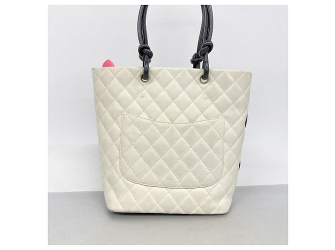 Chanel Cambon Tote Bag aus Lammleder Weiß - Ansicht 11