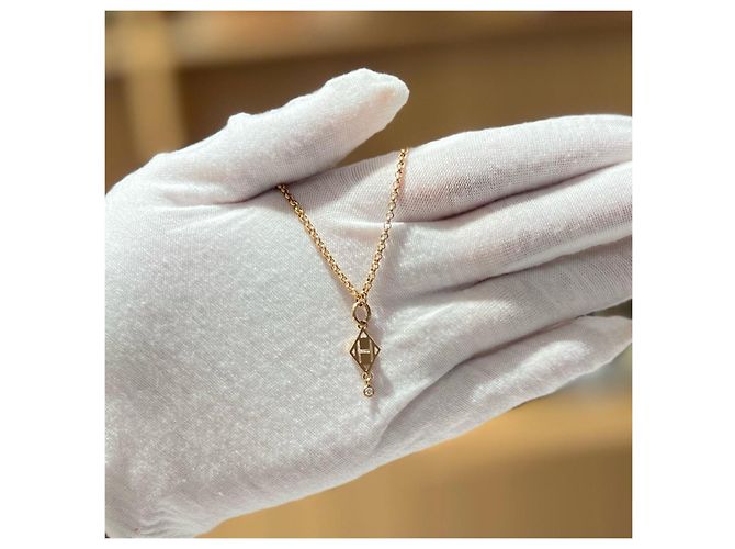 Hermès Collar Gambade en Oro Rosa y Diamante Dorado - vista 4