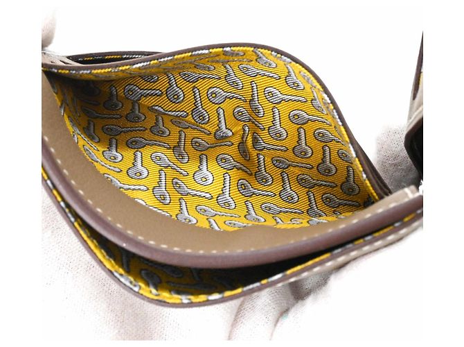 Cartera bi-fold de cuero Epsom Hermès Gris Gris pardo - vista 10