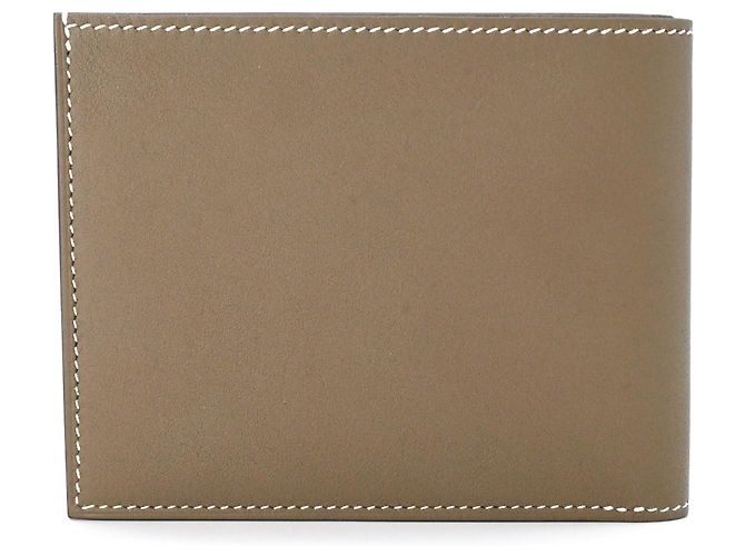 Cartera bi-fold de cuero Epsom Hermès Gris Gris pardo - vista 3