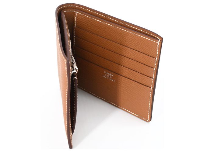 Hermès Portafoglio bi-fold compatto Sellier Hermes Marrone - vista 14