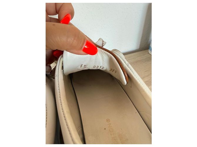 Sneakers in pelle bianca monogramma Louis Vuitton Marrone Bianco - vista 7