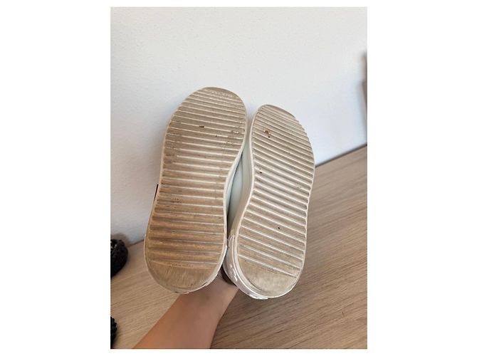 Sneakers in pelle bianca monogramma Louis Vuitton Marrone Bianco - vista 8
