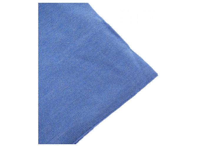 Hermès Hermes Schal aus blauer Seide und Kaschmir - Ansicht 2