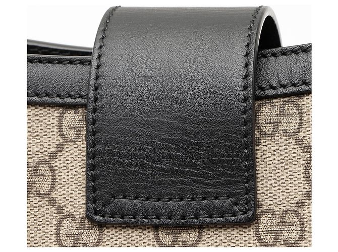 Piccola borsa a tracolla Gucci GG Supreme Padlock Chain Marrone Beige - vista 10