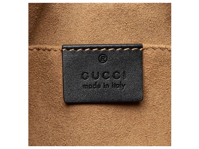 Piccola borsa a tracolla Gucci GG Supreme Padlock Chain Marrone Beige - vista 8