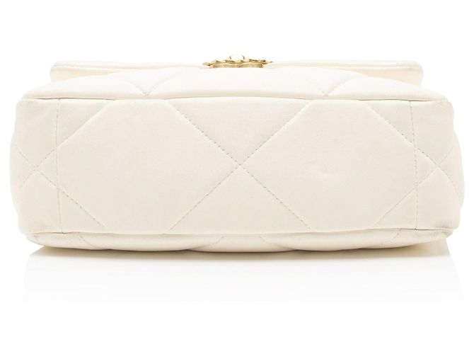 Gabrielle Borsa a tracolla Chanel Lambskin 19 Medium Flap Bianco - vista 4