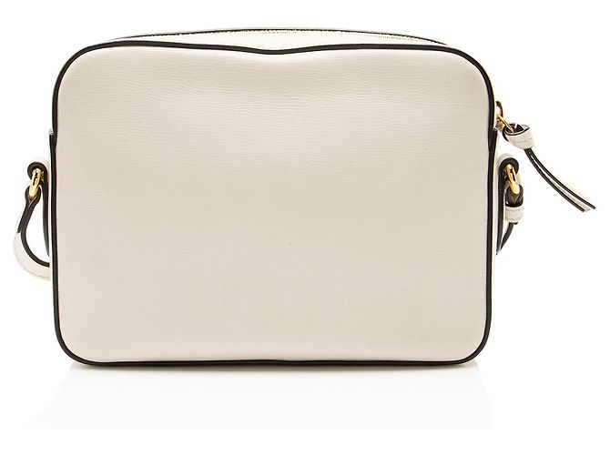 Borsa a tracolla piccola Gucci Glazed Calfskin Horsebit 1955 Bianco - vista 3